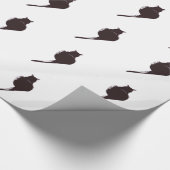 Cadeau Chat noir sur le papier d'emballage blanc (Coin)