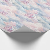 Cadeau Château Dans Les Nuages Enveloppant Le Papier (Coin)
