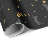 Cadeau Chats et Phases Lune Enveloppement Papier  (Coin rond)