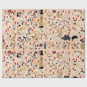 Cadeau Chats japonais par Utagawa Kuniyoshi Papier d'enve