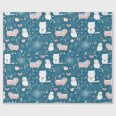 Cadeau Chats, Oiseaux et Coeurs Enveloppement Papier (Plat)