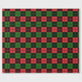 Cadeau Chèques Noir Rouge Et Vert #1 Papier Enveloppant (Plat)