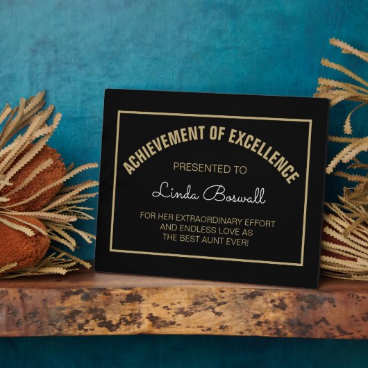 Cadeau CHERCHÉ ! Plaque de la meilleure AUNT perso (Côté)