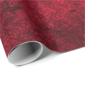 Cadeau Cherry Rouge détendu Goth Damask Papier d'envelopp (Coin rond)