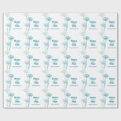 Cadeau Chervil turquoise moderne noms mariage papier cade (Plat)