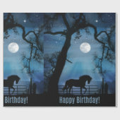 Cadeau Cheval Joyeux Anniversaire Papier d'enveloppement (Plat)