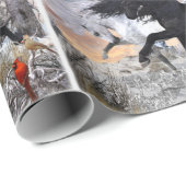 Cadeau Chevaux de Noël 2022 ver2 Papier d'enveloppement (Coin rond)