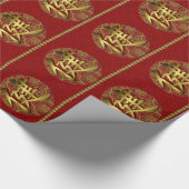 Cadeau Chic Rouge et or Chinois New Year Wrapper Papier (Coin)