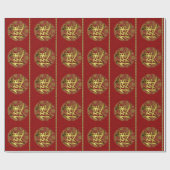 Cadeau Chic Rouge et or Chinois New Year Wrapper Papier (Plat)