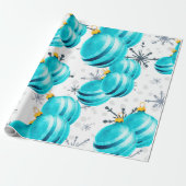 Cadeau Chic Turquoise Ornements Snowflakes Wrapper Papier (Déroulé)