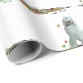 Cadeau Chien De Labradoodle En Papier D'Enveloppement Feu (Coin rond)