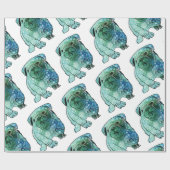 Cadeau Chien Français Bulldog Papier à envelopper brillan (Plat)