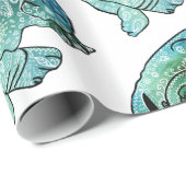 Cadeau Chien Français Bulldog Papier à envelopper brillan (Coin rond)