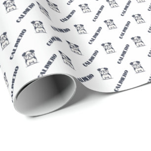 Cadeau Chien-taureau français avec le nom Wrapping Papier