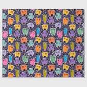 Cadeau Chiens colorés enveloppant du papier (Plat)