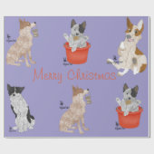 Cadeau Chiens de Noël Enveloppement Papier (Plat)