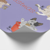 Cadeau Chiens de Noël Enveloppement Papier (Coin)