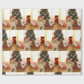 Cadeau Chiens De Noël Et Papier D'Enveloppement De Chats (Plat)