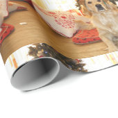Cadeau Chiens De Noël Et Papier D'Enveloppement De Chats (Coin rond)