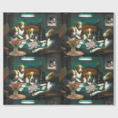 Cadeau Chiens jouant le papier d'emballage (Plat)