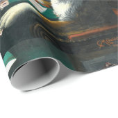 Cadeau Chiens jouant le papier d'emballage (Coin rond)