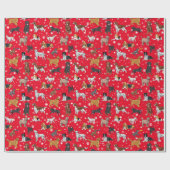 Cadeau Chiens mignons illustrations Papier d'enveloppemen (Plat)