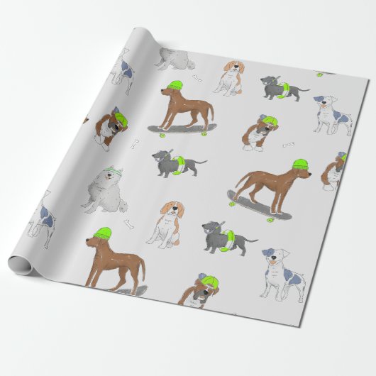 Cadeau Chiens Papier d'enveloppement (Déroulé)