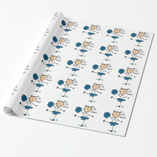 Cadeau Chiffre bleu papier d'emballage de bâton de