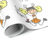 Cadeau Chiffre orange papier d'emballage de bâton de (Coin rond)