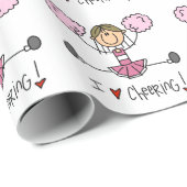 Cadeau Chiffre rose papier d'emballage de bâton de (Coin rond)