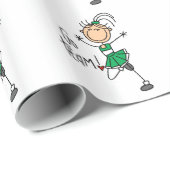 Cadeau Chiffre vert papier d'emballage de bâton de (Coin rond)