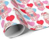 Cadeau Chocolat Chaud Et Papier Enveloppant Les Coeurs (Coin rond)