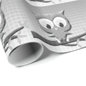 Cadeau Chouette À Papier En Noir Et Blanc (Coin rond)