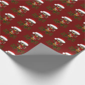 Cadeau Chouette de Noël mignonne sur papier d'enveloppeme (Coin)