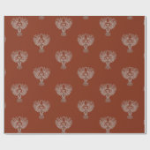 Cadeau Chouettes blanches sur papier d'enveloppement doré (Plat)