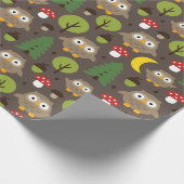 Cadeau Chouettes Dans Le Papier D'Enveloppement Des Forêt (Coin)