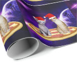 CADEAU CHRISTMAS CHAT DANS L'ESPACE PIZZA WRAPPER PAPIER<br><div class="desc">CHATS DE NOËL ET PIZZA EN LIVRE D'ESPACE</div>