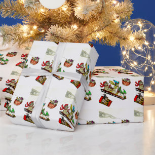 Cadeau CHRISTMAS MICE SLEDING papier