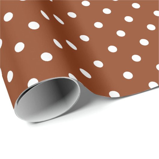 Cadeau Cinnamon Brown| Papier à enveloppement à points Po (Coin rond)