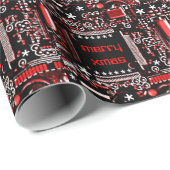 Cadeau Circuit Red 2 Joyeux papier d'emballage Xmas (Coin rond)