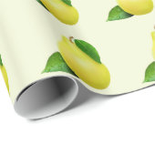 Cadeau Citrons sur papier d'enveloppement jaune (Coin rond)