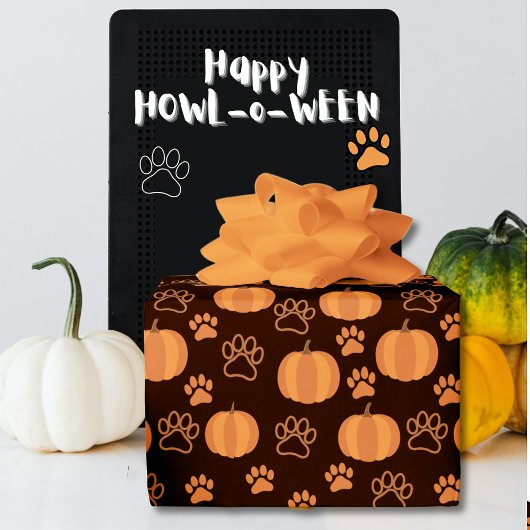 Cadeau Citrouilles et pattes papier enveloppant Halloween