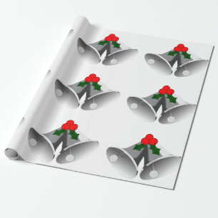 Cadeau Cloches d'argent et papier d'enveloppement creux