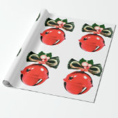 Cadeau Cloches, Holly Et Bows Enveloppant Du Papier (Déroulé)