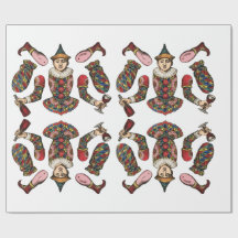 Clown de cirque vintage Jester garçon papier poupé