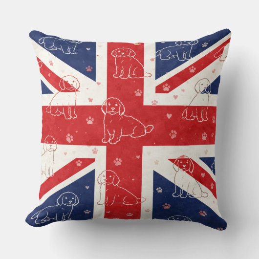 Cadeau Cockapoo UK | Coussin de chien Union Jack (Recto)