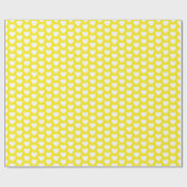 Cadeau Coeurs, blanc sur papier d'enveloppement jaune (Plat)