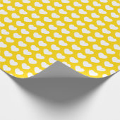 Cadeau Coeurs, blanc sur papier d'enveloppement jaune or (Coin)