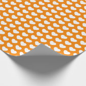 Cadeau Coeurs, blanc sur papier d'enveloppement orange (Coin)