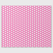 Cadeau Coeurs, blanc sur papier d'enveloppement rose (Plat)
